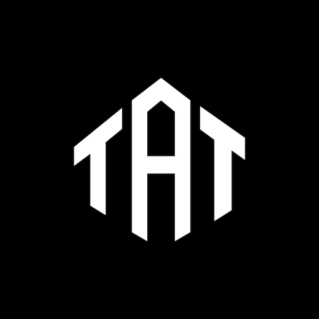 Diseño de logotipo de letra TAT con forma de polígono TAT polígono y forma de cubo diseño de logotipo TAT hexágono plantilla de logotipo vectorial colores blanco y negro TAT monograma logotipo de negocios e inmobiliario
