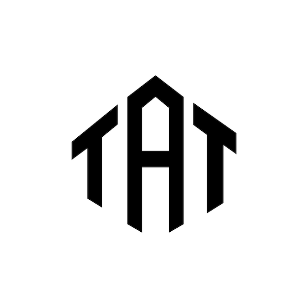 Diseño de logotipo de letra TAT con forma de polígono TAT polígono y forma de cubo diseño de logotipo TAT hexágono plantilla de logotipo vectorial colores blanco y negro TAT monograma logotipo de negocios e inmobiliario