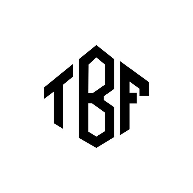 Diseño del logotipo de la letra TBF con forma de polígono TBF polígono y forma de cubo diseño del logotipo TBF hexágono modelo de logotipo vectorial colores blanco y negro TBF monograma negocio y logotipo de bienes raíces