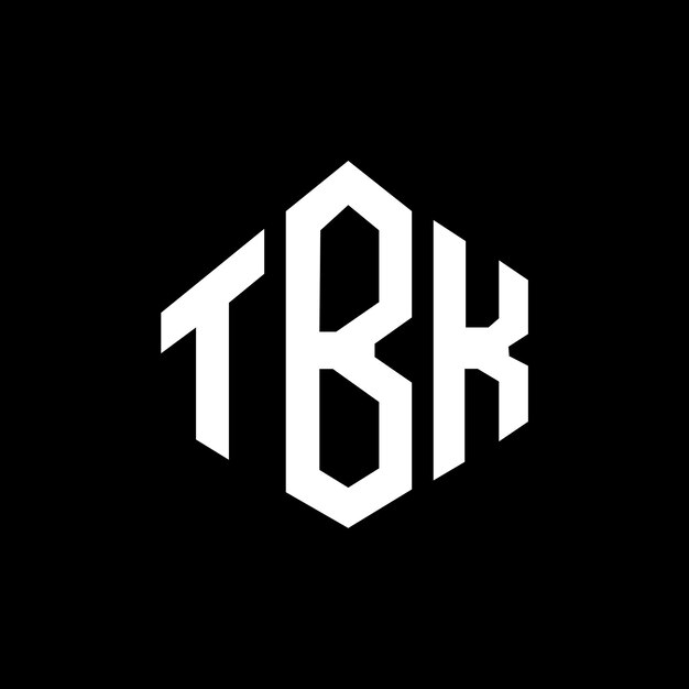 Diseño del logotipo de la letra TBK con forma de polígono TBK diseño del logotipo en forma de póligono y cubo TBK hexágono modelo de logotipo vectorial colores blanco y negro TBK monograma de negocios y logotipo de bienes raíces