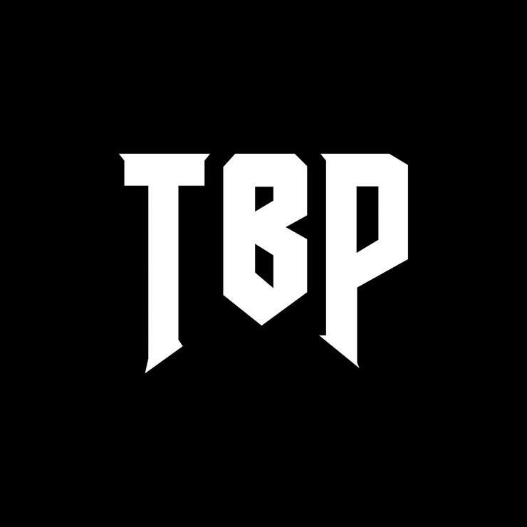 Vector diseño de logotipo de letra tbp para la empresa de tecnología diseño de logótipo tbp combinación de colores blanco y negro diseño del logotipo tbp vector tbp diseño del icono tbp alfabeto tbp tipografía diseño del logó tbp