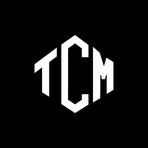 Diseño de logotipo de letra TCM con forma de polígono TCM polígono y forma de cubo diseño de logotipo TCM hexágono patrón de logotipo vectorial colores blanco y negro TCM monograma negocio y logotipo de bienes raíces