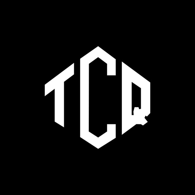 Diseño de logotipo de letra TCQ con forma de polígono TCQ polígono y forma de cubo diseño de logotipo TCQ hexágono patrón de logotipo vectorial colores blanco y negro TCQ monograma logotipo de negocios e inmobiliario