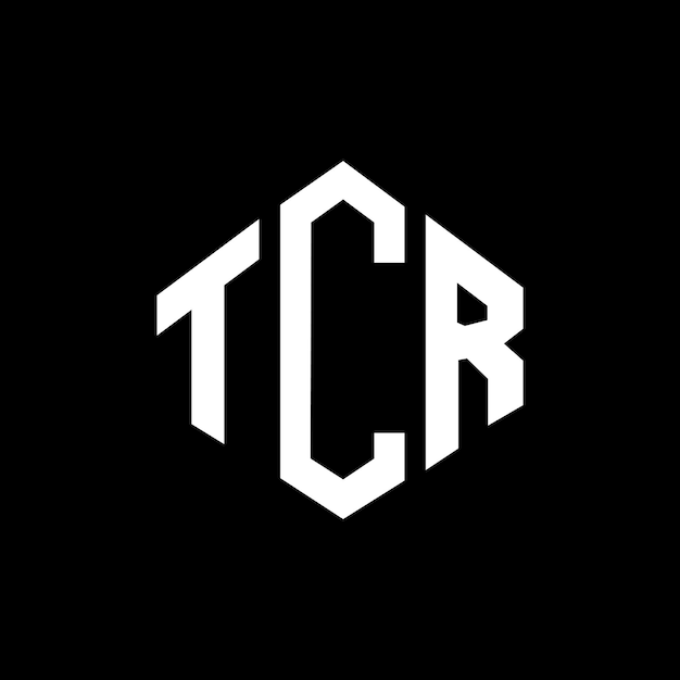 Diseño de logotipo de letra TCR con forma de polígono TCR polígono y forma de cubo diseño de logotipo TCR hexágono patrón de logotipo vectorial colores blanco y negro TCR monograma negocio y logotipo de bienes raíces