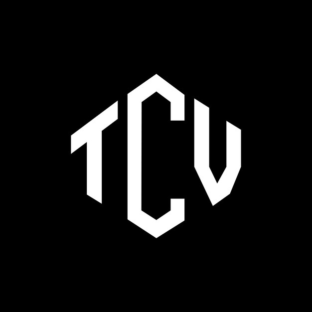 Diseño de logotipo de letra TCV con forma de polígono TCV polígono y forma de cubo diseño de logotipo TCV hexágono modelo de logotipo vectorial colores blanco y negro TCV monograma logotipo de negocios e inmobiliario