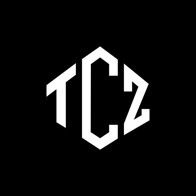 Diseño de logotipo de letra TCZ con forma de polígono TCZ polígono y forma de cubo diseño de logotipo TCZ hexágono patrón de logotipo vectorial colores blanco y negro monograma TCZ logotipo de negocios e inmobiliario