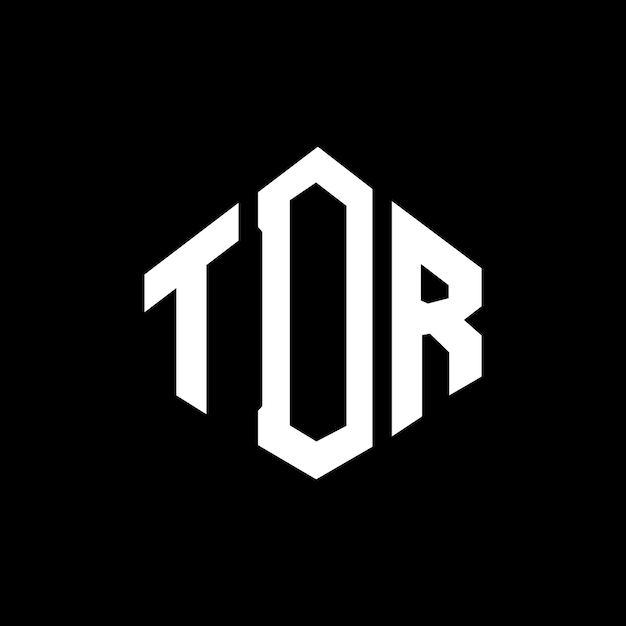 Vector diseño del logotipo de la letra tdr con forma de polígono tdr poligono y forma de cubo diseño del logotipo tdr hexágono modelo de logotipo vectorial colores blanco y negro tdr monograma negocio y logotipo de bienes raíces