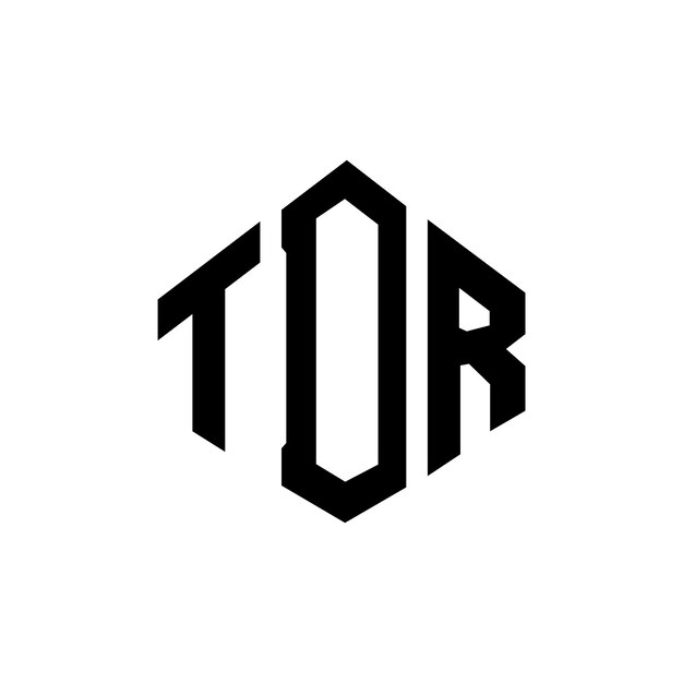 Vector diseño del logotipo de la letra tdr con forma de polígono tdr poligono y forma de cubo diseño del logotipo tdr hexágono modelo de logotipo vectorial colores blanco y negro tdr monograma negocio y logotipo de bienes raíces