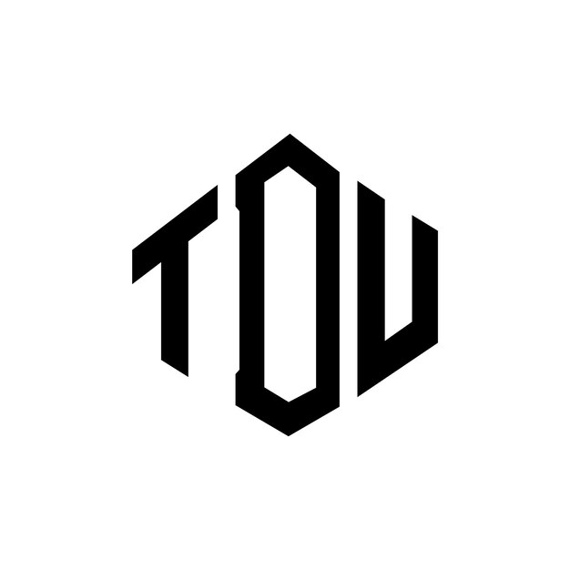 Diseño del logotipo de la letra TDU con forma de polígono TDU diseño del logotipo en forma de póligono y cubo TDU hexágono modelo de logotipo vectorial colores blanco y negro TDU monograma de negocios y logotipo de bienes raíces