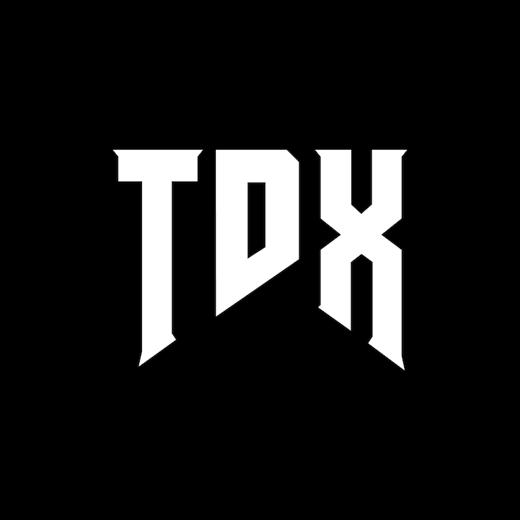 Vector diseño de logotipo de letra tdx para la compañía de tecnología diseño de logótipo tdx combinación de colores blanco y negro diseño del logotipo tdx vector tdx diseño del icono tdx alfabeto tdx tipografía diseño del logotipo
