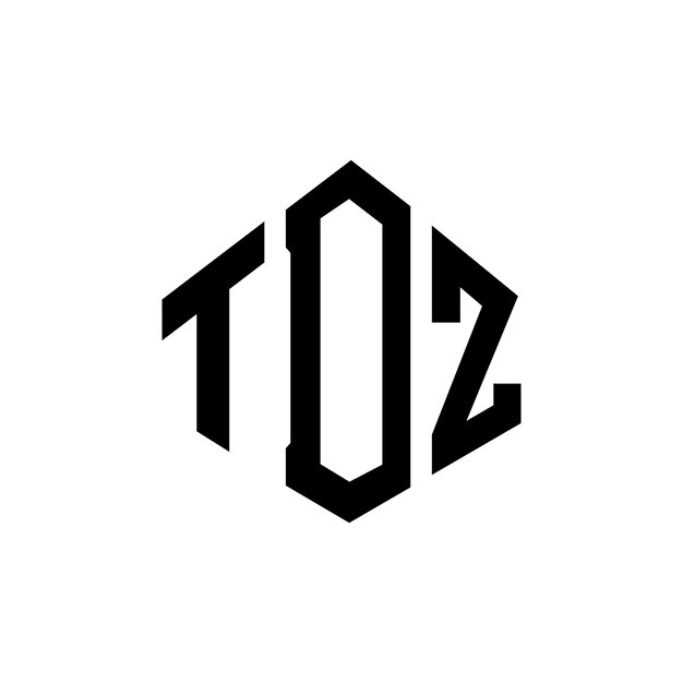 Diseño de logotipo de letra TDZ con forma de polígono TDZ polígono y forma de cubo diseño de logotipo TDZ hexágono patrón de logotipo vectorial colores blanco y negro TDZ monograma logotipo de negocios e inmobiliario