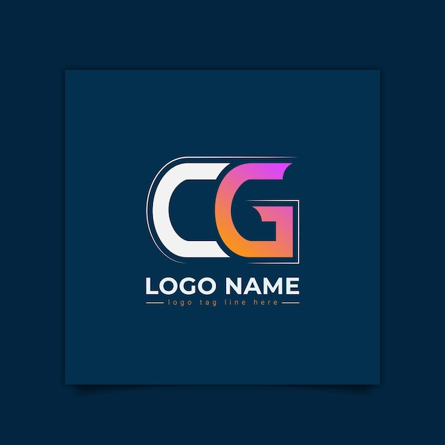 Diseño de logotipo de letra técnica única moderna cg