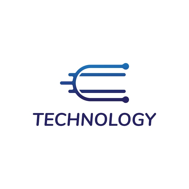 Diseño del logotipo de la letra tecnología C