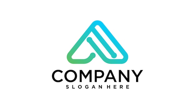 Diseño de logotipo de letra a tecnología