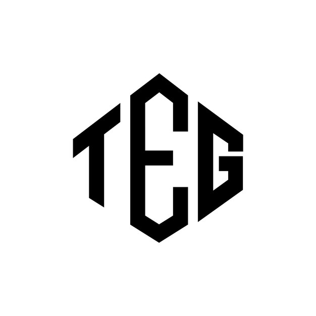 Diseño de logotipo de letra TEG con forma de polígono TEG polígono y forma de cubo diseño de logotipo TEG hexágono patrón de logotipo vectorial colores blanco y negro TEG monograma logotipo de negocios y bienes raíces