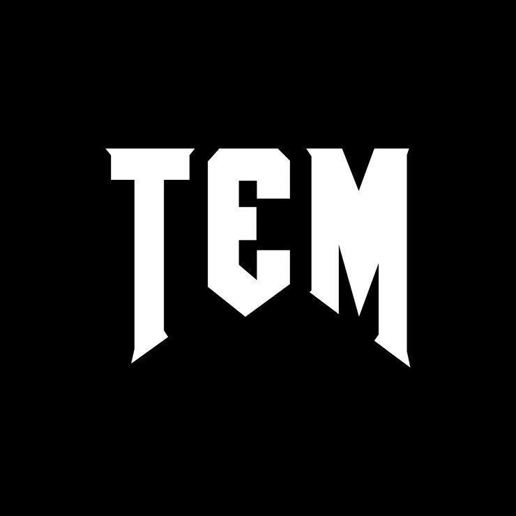 Vector diseño de logotipo de letra tem para una empresa de tecnología tem diseño de logotipo combinación de colores blanco y negro tem logotipo tem vector tem diseño tem icono tem alfabeto tem tipografía logotipo diseño
