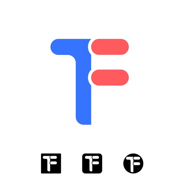 Diseño del logotipo de la letra TF