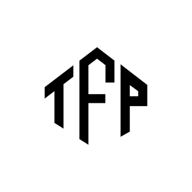 Diseño del logotipo de la letra TFP con forma de polígono TFP diseño del logotipo en forma de póligono y cubo TFP hexágono modelo de logotipo vectorial colores blanco y negro TFP monograma negocio y logotipo de bienes raíces