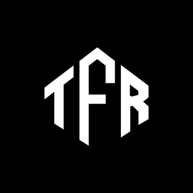 Diseño de logotipo de letra TFR con forma de polígono TFR polígono y forma de cubo diseño de logotipo TFR hexágono modelo de logotipo vectorial colores blanco y negro TFR monograma negocio y logotipo de bienes raíces