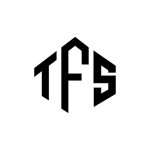 Diseño de logotipo de letra TFS con forma de polígono TFS polígono y forma de cubo diseño de logotipo TFS hexágono patrón de logotipo vectorial colores blanco y negro TFS monograma negocio y logotipo de bienes raíces