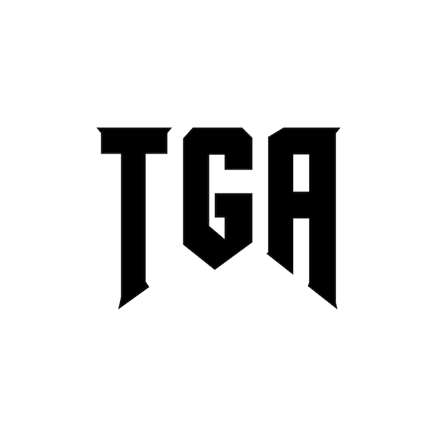 Diseño de logotipo de letra TGA para una empresa de tecnología TGA diseño de logotipo TGA combinación de colores blanco y negro TGA logotipo TDA vector TGA diseño TGA icono TGA alfabeto TGA tipografía diseño del logotipo