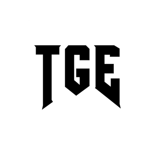 Diseño de logotipo de letra TGE para la compañía de tecnología TGE diseño de logotipo combinación de colores blanco y negro TGE logotipo TGE vector TGE diseño TGE icono TGE alfabeto TGE tipografía diseño del logotipo
