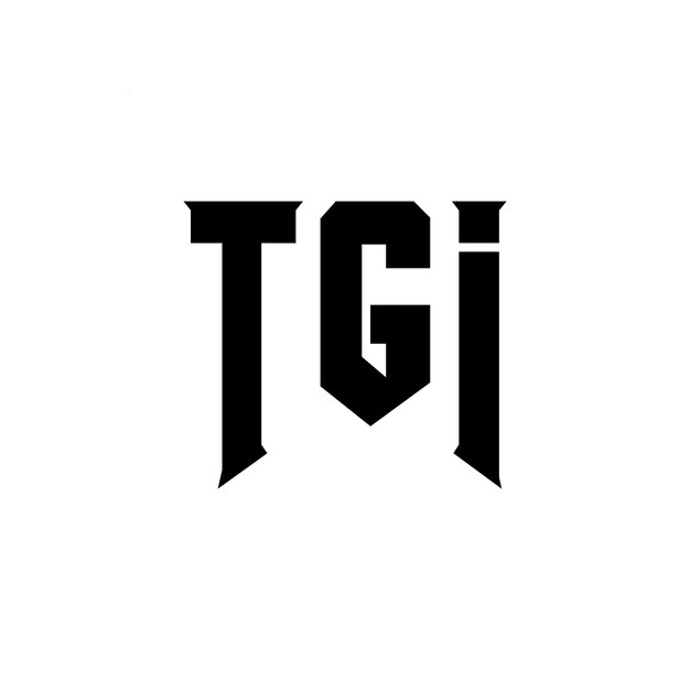 Diseño de logotipo de letra TGI para la empresa de tecnología TGI diseño de logotipo TGI combinación de colores blanco y negro TGI logotipo vector TGI diseño TGI icono TGI alfabeto TGI tipografía logotipo diseño