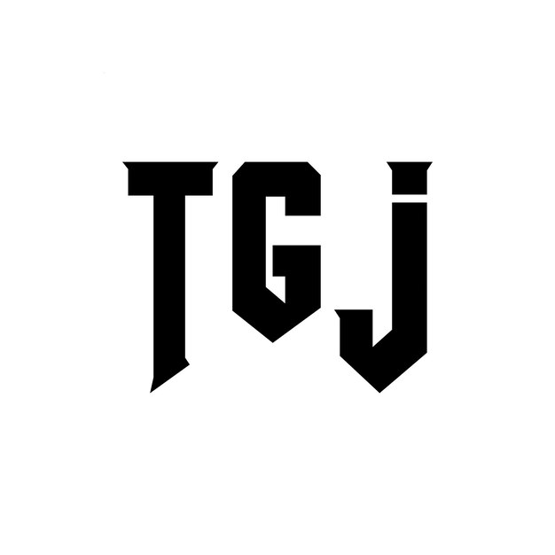 Diseño de logotipo de letra TGJ para una empresa de tecnología Diseño del logotipo TGJ combinación de colores blanco y negro Logotipo TGJ Vector TGJ Diseño del icono TGJ Alfabeto TGJ Tipografía diseño del logotipo