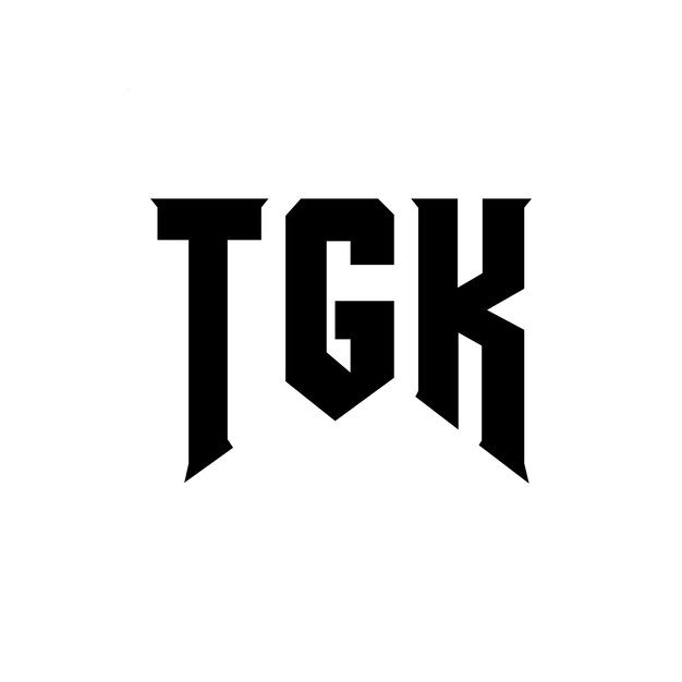 Diseño de logotipo de letra TGK para una empresa de tecnología Diseño del logotipo TGK combinación de colores blanco y negro Logotipo TGK vector TGK diseño Icono TGK alfabeto TGK tipografía Diseño del Logotipo