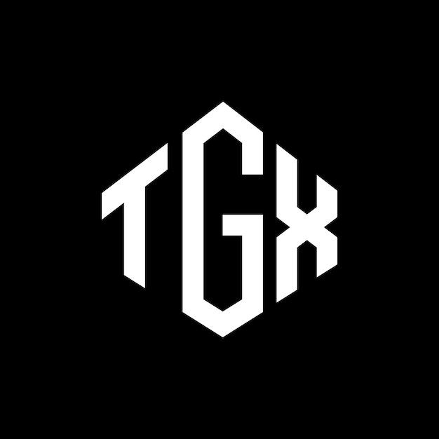 Diseño de logotipo de letra TGX con forma de polígono TGX polígono y forma de cubo diseño de logotipo TGX hexágono patrón de logotipo vectorial colores blanco y negro TGX monograma logotipo de negocios e inmobiliario