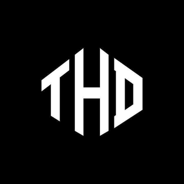 Diseño del logotipo de la letra THD con forma de polígono THD diseño del logotipo en forma de póligono y cubo THD hexágono modelo de logotipo vectorial colores blanco y negro THD monograma de negocios y logotipo de bienes raíces