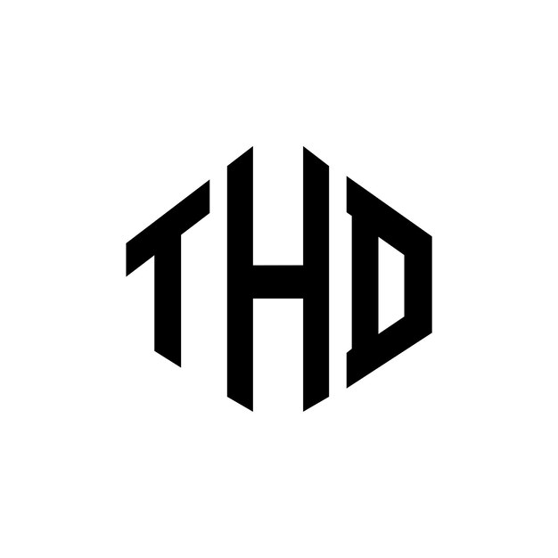 Diseño del logotipo de la letra THD con forma de polígono THD diseño del logotipo en forma de póligono y cubo THD hexágono modelo de logotipo vectorial colores blanco y negro THD monograma de negocios y logotipo de bienes raíces