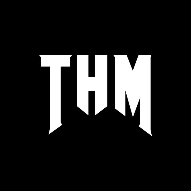 Diseño de logotipo de letra THM para una empresa de tecnología Diseño del logotipo THM combinación de colores blanco y negro Logotipo THM Vector THM Diseño del icono THM Alfabeto THM Tipografía diseño del logotipo