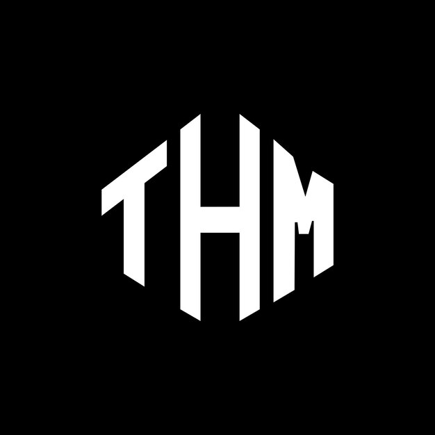 Diseño del logotipo de la letra THM con forma de polígono THM diseño del logotipo en forma de póligono y cubo THM hexágono modelo de logotipo vectorial colores blanco y negro THM monograma logotipo de negocios y bienes raíces