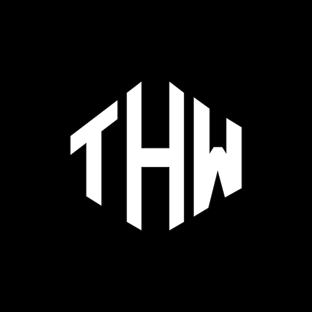 Diseño del logotipo de la letra THW con forma de polígono THW diseño del logotipo en forma de póligono y cubo THW hexágono modelo de logotipo vectorial colores blanco y negro THW monograma logotipo de negocios y bienes raíces