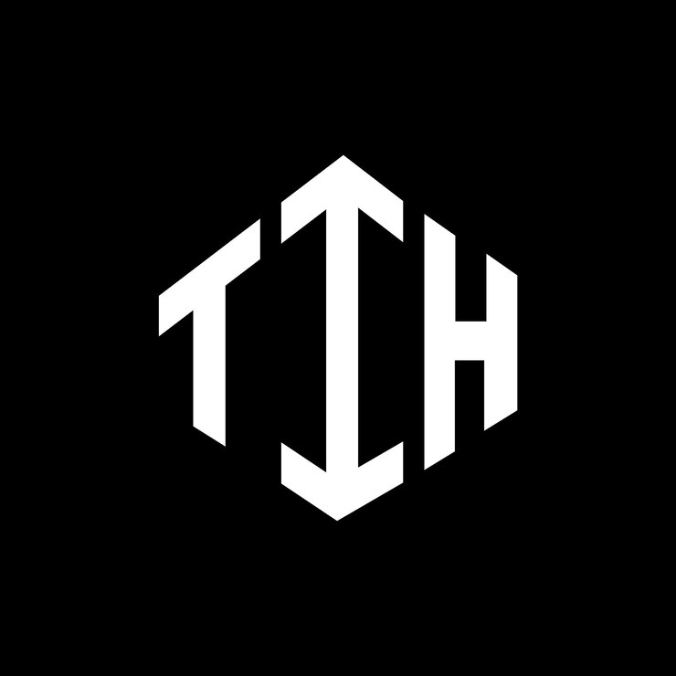 Vector diseño del logotipo de la letra tih con forma de polígono tih diseño del logotipo en forma de póligono y cubo tih hexágono modelo de logotipo vectorial colores blanco y negro tih monograma logotipo de negocios y bienes raíces