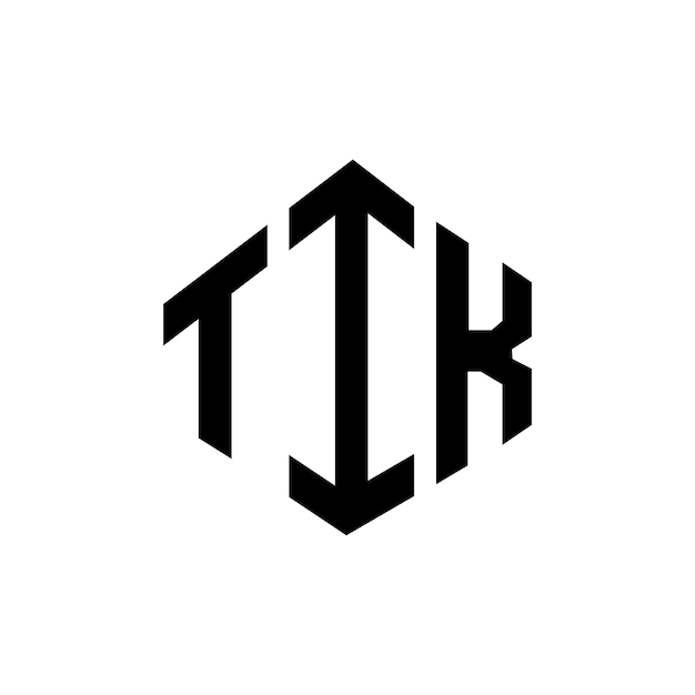 Diseño de logotipo de letra TIK con forma de polígono TIK polígono y forma de cubo diseño de logotipo TIK hexágono patrón de logotipo vectorial colores blanco y negro TIK monograma logotipo de negocios e inmobiliario