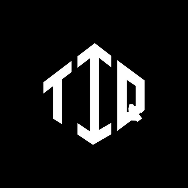 Diseño de logotipo de letra TIQ con forma de polígono TIQ polígono y forma de cubo diseño de logotipo TIQ hexágono patrón de logotipo vectorial colores blanco y negro TIQ monograma negocio y logotipo de bienes raíces