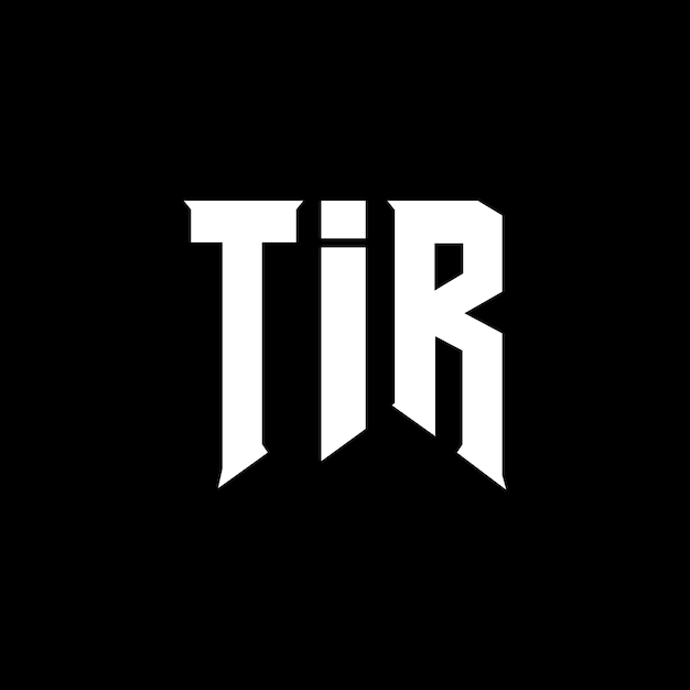 Diseño de logotipo de letra TIR para una empresa tecnológica Diseño del logotipo TIR Combinación de colores blanco y negro Logotipo TIR Vector TIR Diseño del icono TIR Alfabeto TIR Logotipo de tipografía