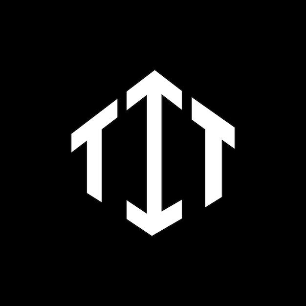Diseño del logotipo de la letra TIT con forma de polígono TIT polígono y forma de cubo diseño del logotipo TIT hexágono modelo de logotipo vectorial colores blanco y negro TIT monograma negocio y logotipo inmobiliario