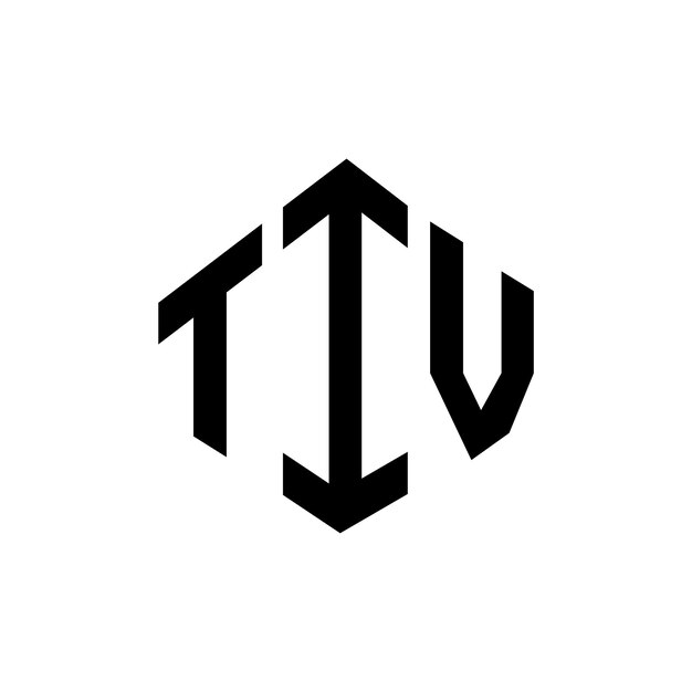 Diseño de logotipo de letra TIV con forma de polígono TIV polígono y forma de cubo diseño de logotipo TIV hexágono patrón de logotipo vectorial colores blanco y negro TIV monograma de negocios y logotipo de bienes raíces