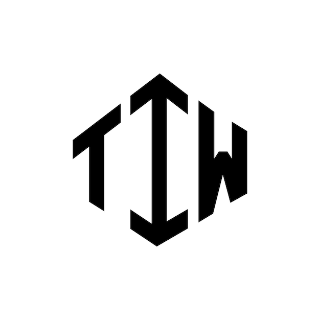Diseño de logotipo de letra TIW con forma de polígono TIW polígono y forma de cubo diseño de logotipo TIW hexágono patrón de logotipo vectorial colores blanco y negro TIW monograma de negocios y logotipo de bienes raíces