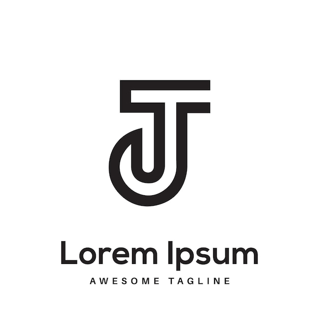 Vector diseño del logotipo de la letra tj