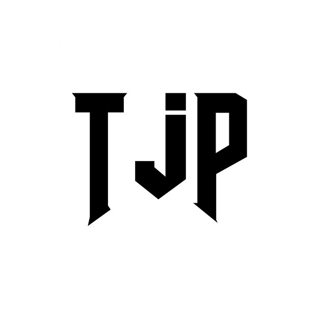 Diseño de logotipo de letra TJP para la compañía de tecnología TJP diseño de logotipo combinación de colores blanco y negro TJP logotipo TJP vector TJP diseño TJP icono TJP alfabeto TJP tipografía diseño del logotipo