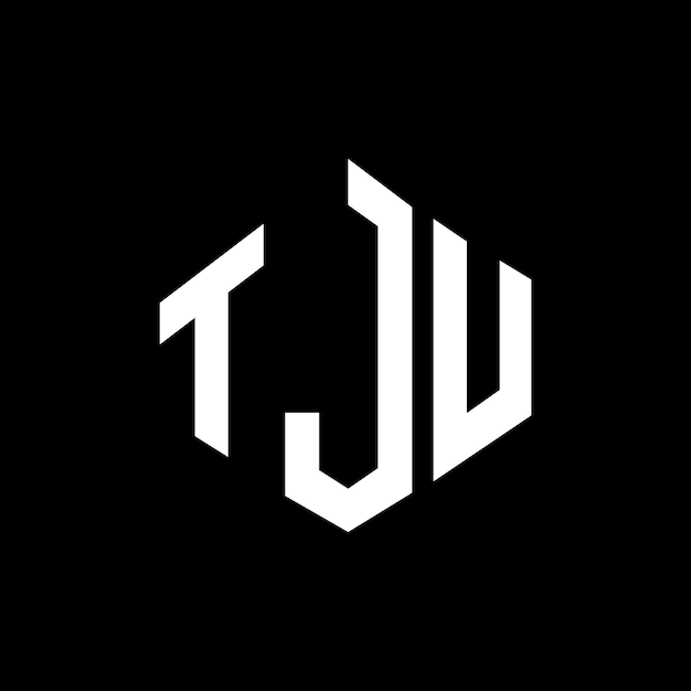 Diseño de logotipo de letra TJU con forma de polígono TJU polígono y forma de cubo diseño de logotipo TJU hexágono patrón de logotipo vectorial colores blanco y negro TJU monograma logotipo de negocios e inmobiliario