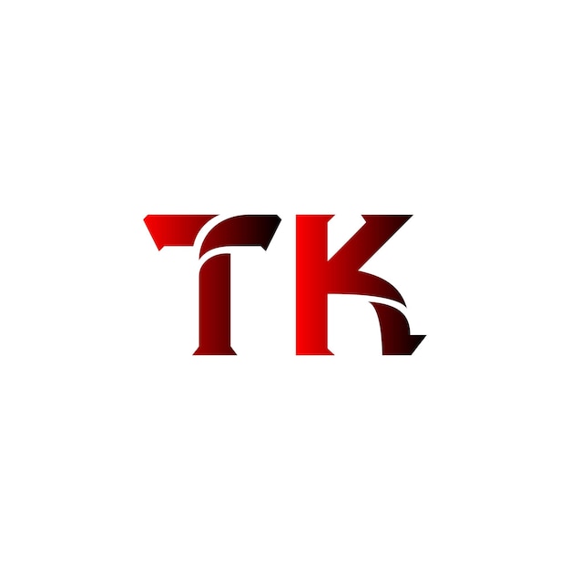 Vector diseño del logotipo de la letra tk