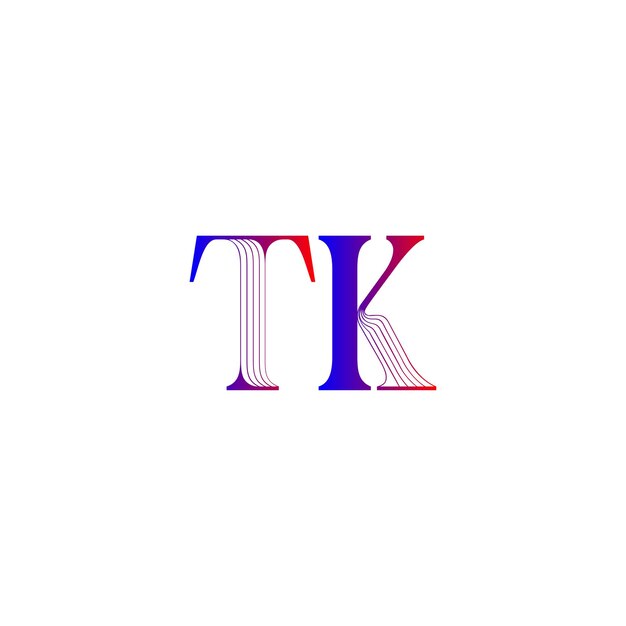 Vector diseño del logotipo de la letra tk