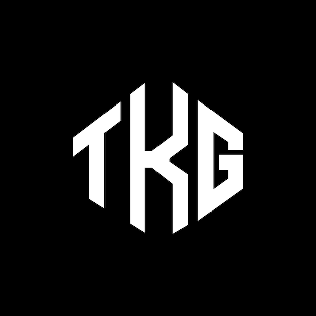 Diseño de logotipo de letra TKG con forma de polígono TKG polígono y forma de cubo diseño de logotipo TKG hexágono patrón de logotipo vectorial colores blanco y negro TKG monograma logotipo de negocios e inmobiliario