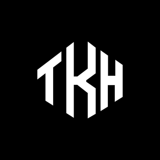 Vector diseño de logotipo de letra tkh con forma de polígono tkh polígono y forma de cubo diseño de logotipo tkh hexágono patrón de logotipo vectorial colores blanco y negro tkh monograma logotipo de negocios e inmobiliario