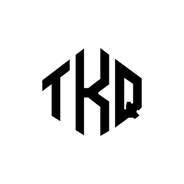 Diseño de logotipo de letra TKQ con forma de polígono TKQ polígono y forma de cubo diseño de logotipo TKQ hexágono patrón de logotipo vectorial colores blanco y negro TKQ monograma logotipo de negocios e inmobiliario